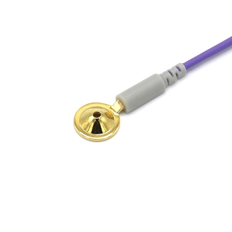 10 Plomo Otros accesorios para monitores de pacientes Cable de EEG Dia 1.5 mm con taza dorada