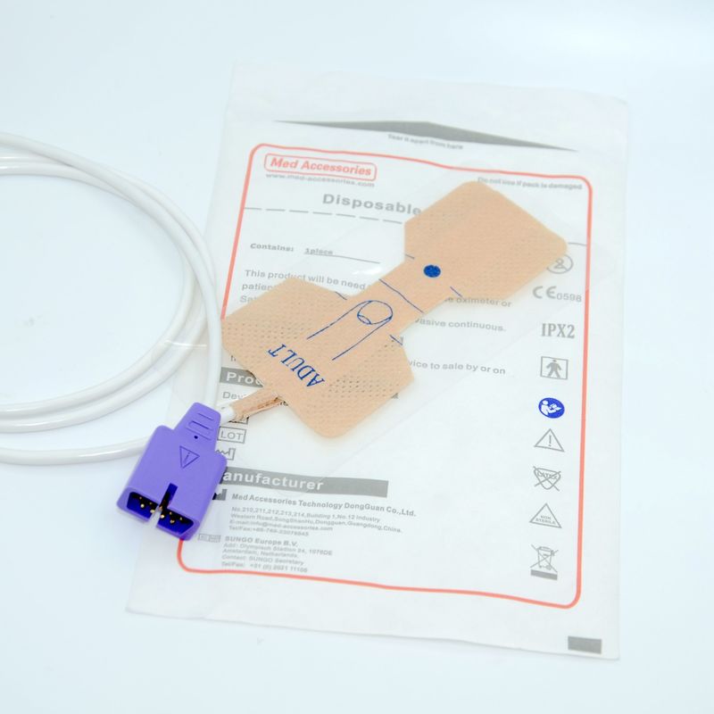 Sensor de oxímetro desechable no tóxico, sensor portátil Nellcor pediátrico Spo2