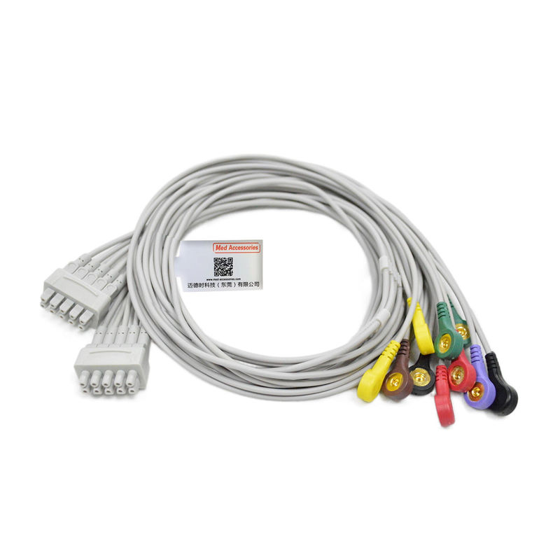 GE Marquette ECG Cable 10 conduce color gris compatible estable