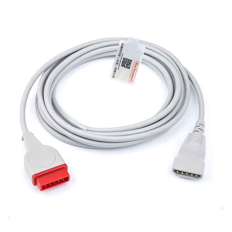 Presión sanguínea invasiva IBP Adaptador de cable GE Transductor de atención médica 11 Pin Med Accesorios