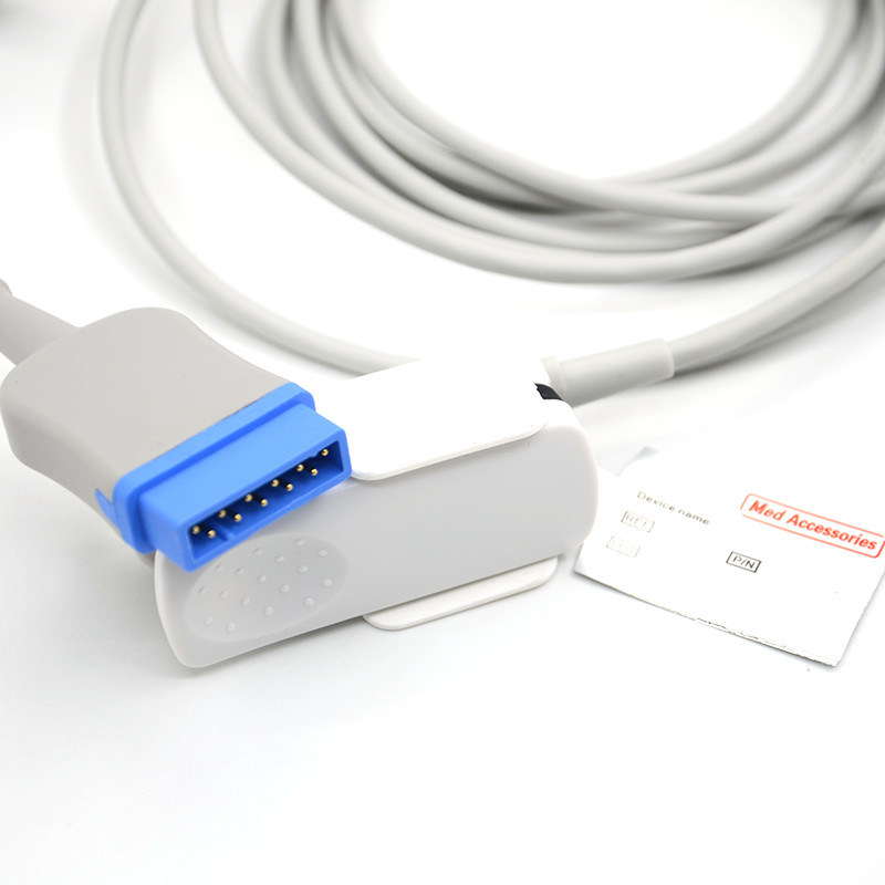 GE 11 pin Dedo adulto TPU gris Spo2 Sensor Cable Pack único para todos los tipos de pacientes Certificado CE