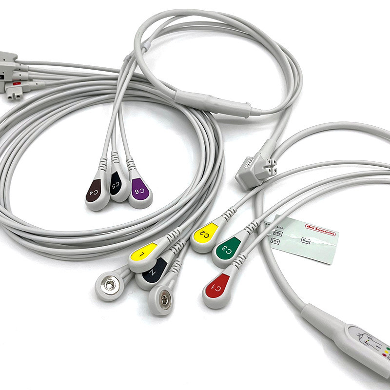 PH 10plomo TC30 cables de plomo ECG monitor Cable gris color láser libre de función múltiple