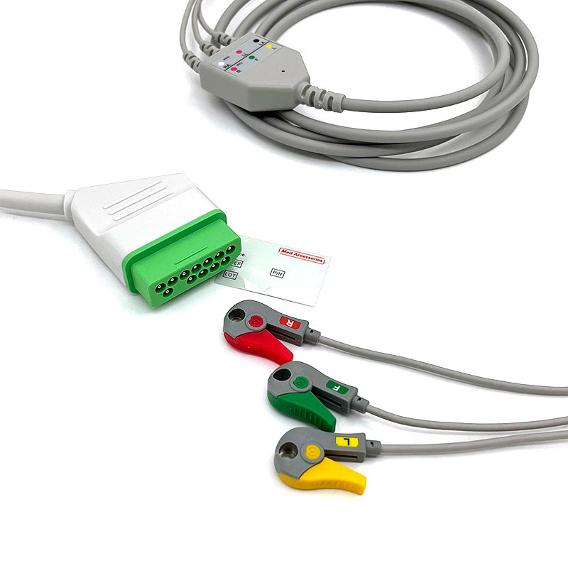 Nihon Kohden 12pin ECG Monitor Cable Gris Color Látex libre Multi Función