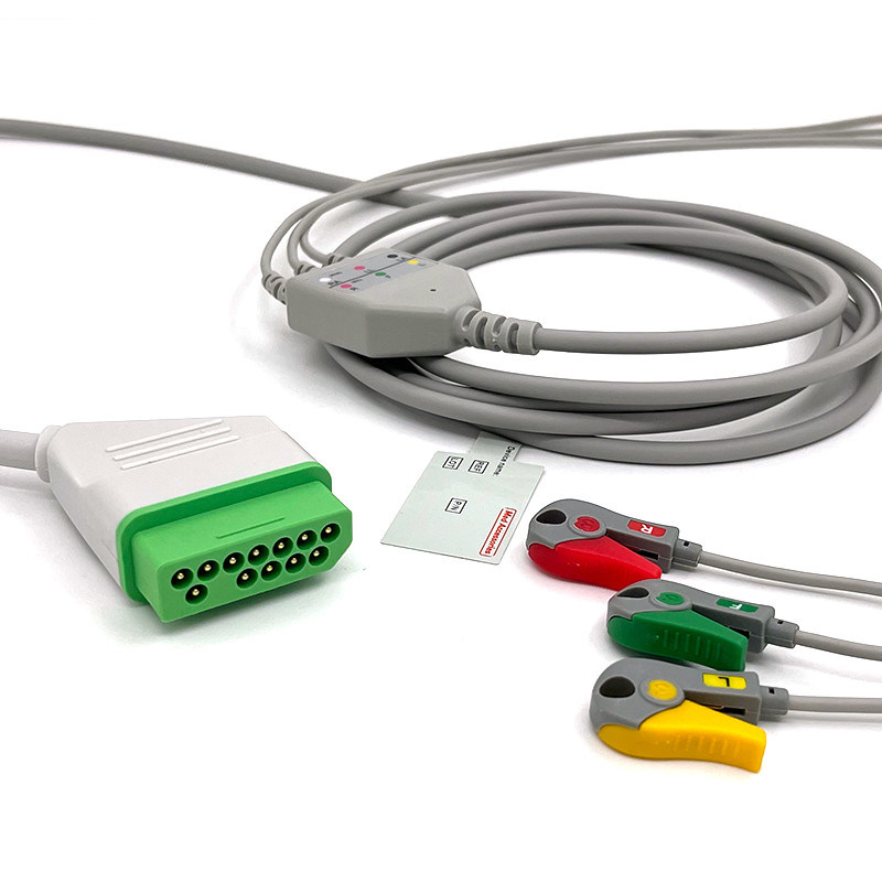 Nihon Kohden 12pin ECG Monitor Cable Gris Color Látex libre Multi Función