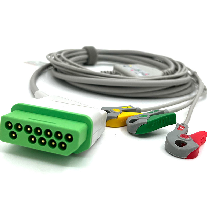 Nihon Kohden 12pin ECG Monitor Cable Gris Color Látex libre Multi Función