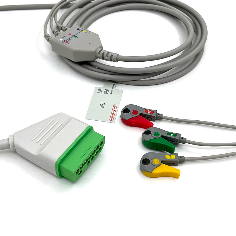Nihon Kohden 12pin ECG Monitor Cable Gris Color Látex libre Multi Función