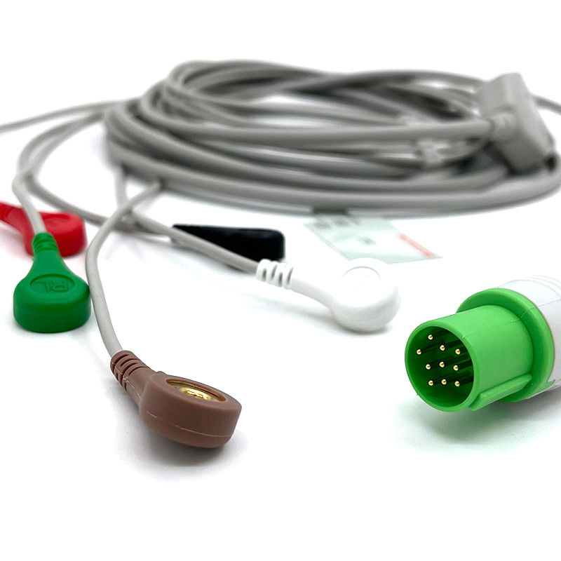 GE Helige 10 Pin ECG 5lead ECG Med Accesorios de ECG Médico Cables de monitoreo de ECG Multipurpose 0.9m Tamaño