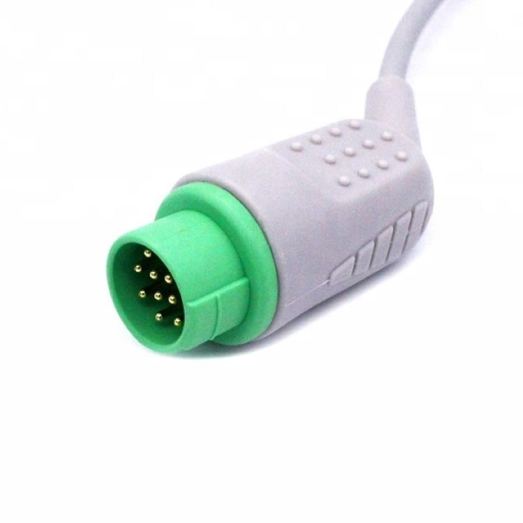 Accesorios de monitoreo de atención médica Biolight ECG Cable de 12 pines 5 leads Grabber End Una pieza 3.4m Tamaño