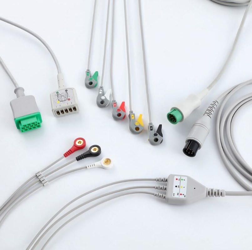 GE Helige 10 pinos de cable de monitoreo de ECG para accesorios médicos 0.9m tamaño