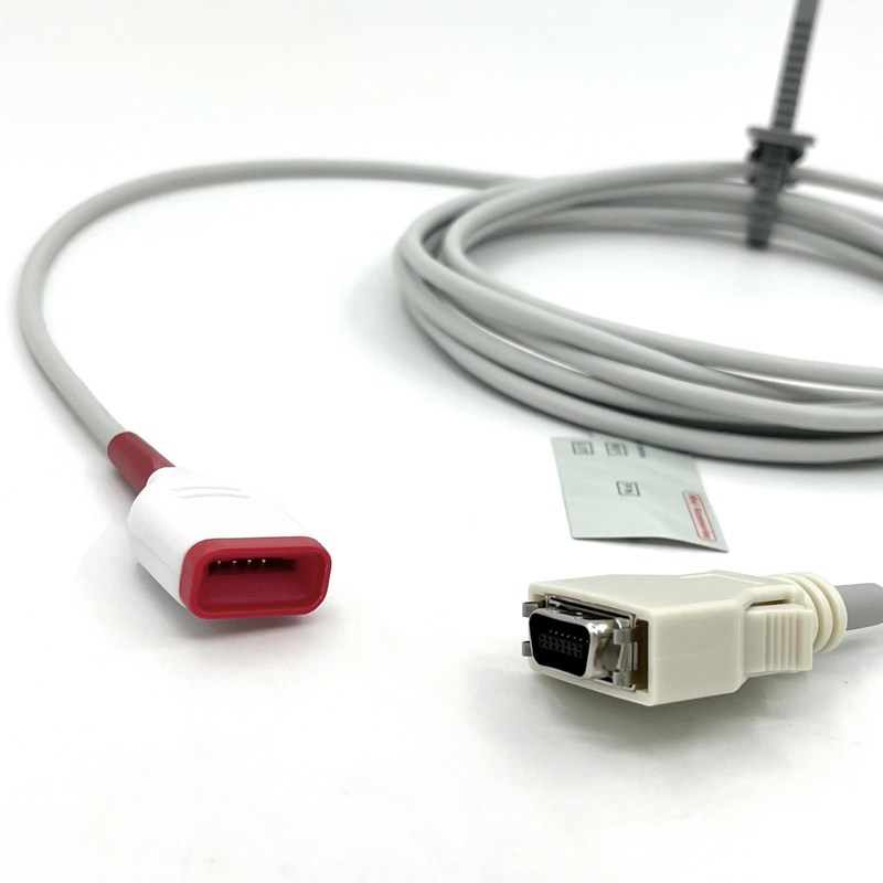 Compatible con el cable de extensión del sensor SpO2 de TPU gris M para accesorios de monitores de atención médica