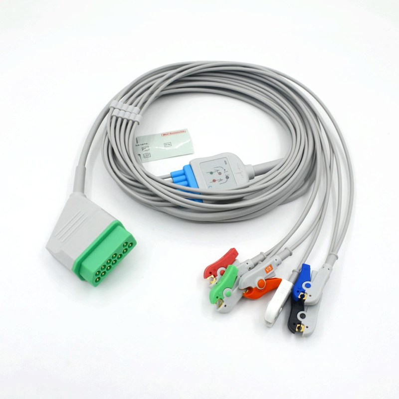 Compatible Nihon Kohden 12 Pin 6 Leads ECG cable de monitoreo para accesorios médicos