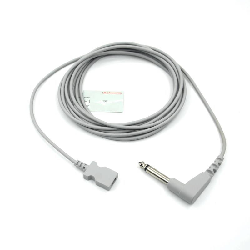 Cable de adaptador de temperatura de conector rectangular de doble pin compatible con YSI 400 para sonda de temperatura desechable