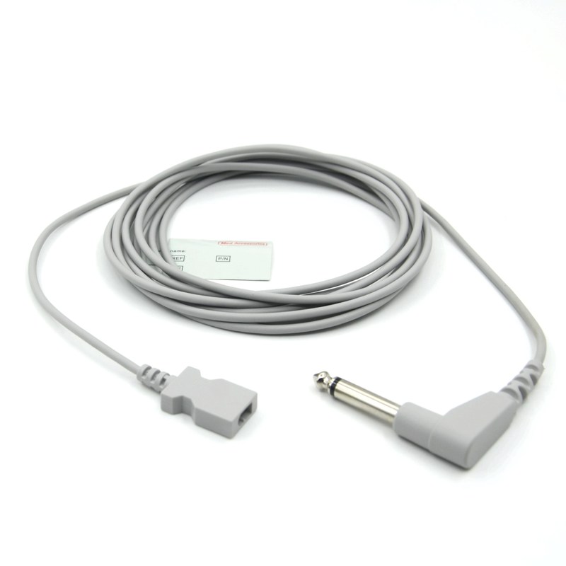 Cable de adaptador de temperatura de conector rectangular de doble pin compatible con YSI 400 para sonda de temperatura desechable