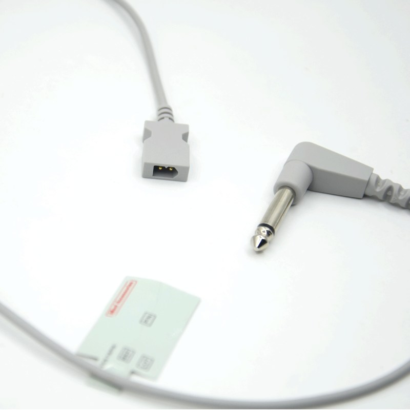 Cable de adaptador de temperatura de conector rectangular de doble pin compatible con YSI 400 para sonda de temperatura desechable