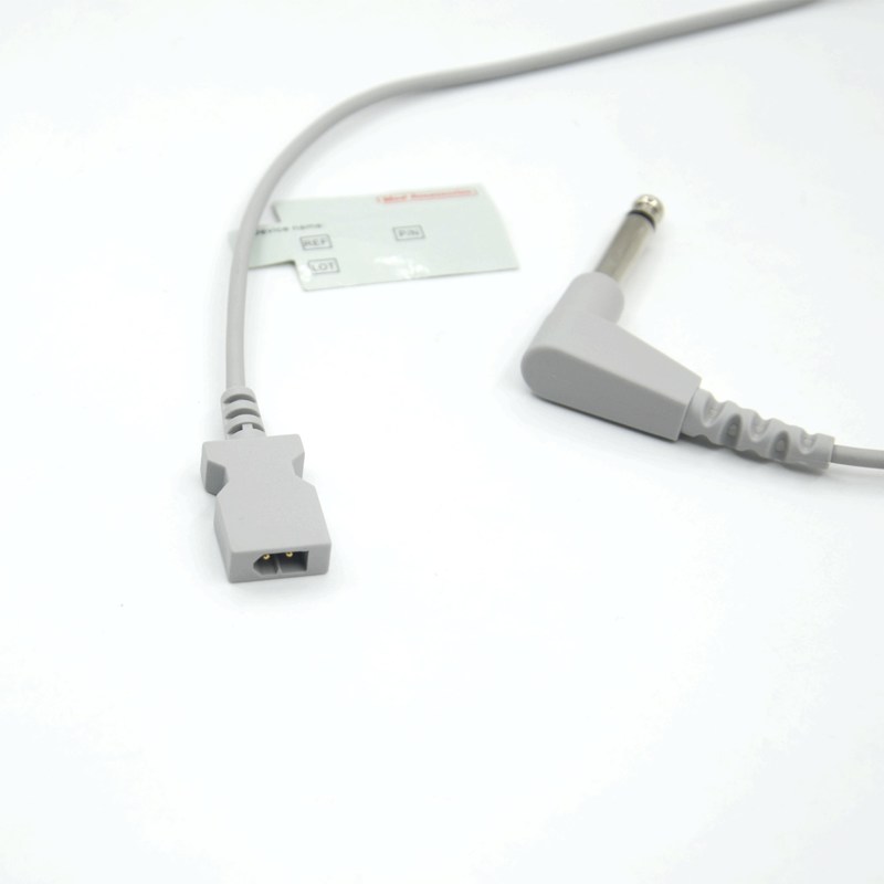 Cable de adaptador de temperatura de conector rectangular de doble pin compatible con YSI 400 para sonda de temperatura desechable