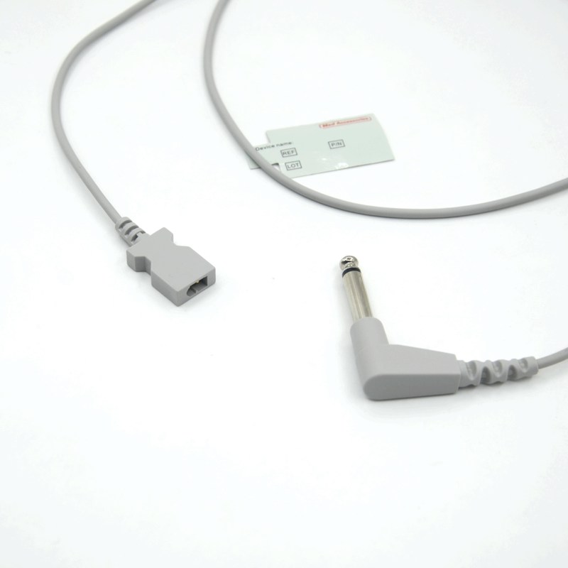 Cable de adaptador de temperatura de conector rectangular de doble pin compatible con YSI 400 para sonda de temperatura desechable