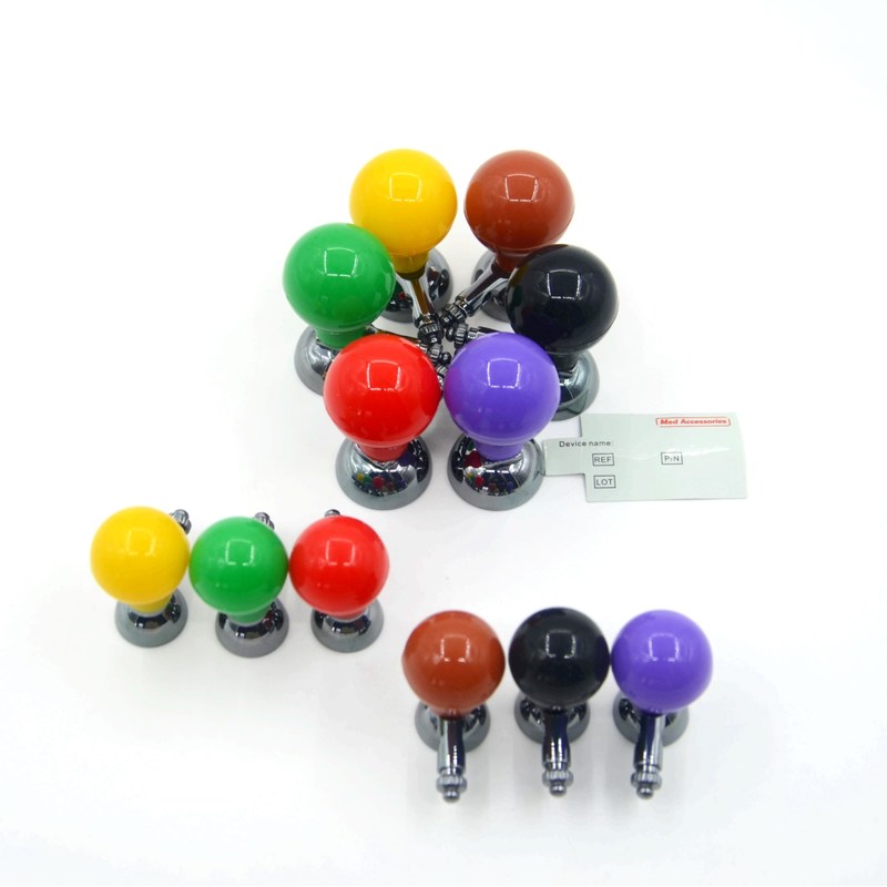 ISO13485 Bola de succión de electrodos de ECG pediátrico para adultos con tornillo multicolor universal 6pcs/caja