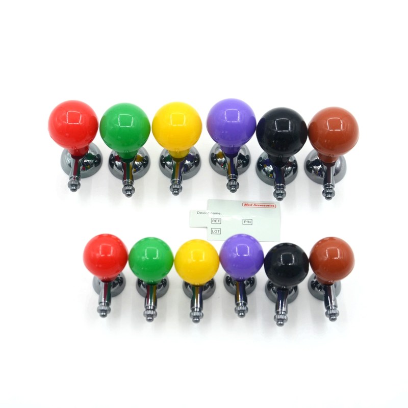 ISO13485 Bola de succión de electrodos de ECG pediátrico para adultos con tornillo multicolor universal 6pcs/caja