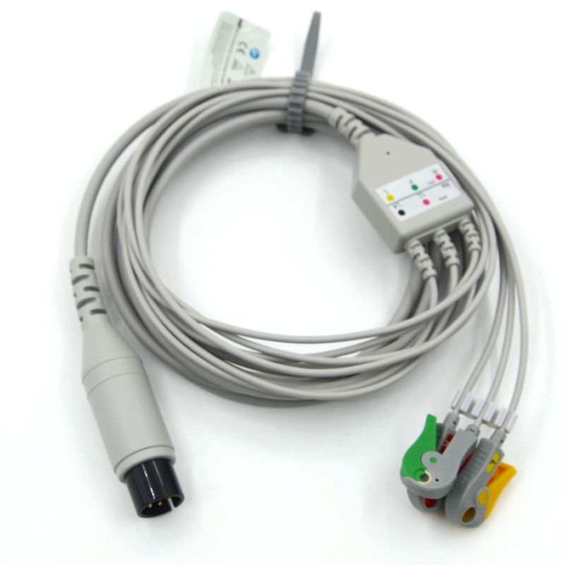 Cable de ECG de 3 derivaciones compatible con AAMI IEC Grabber para accesorios médicos