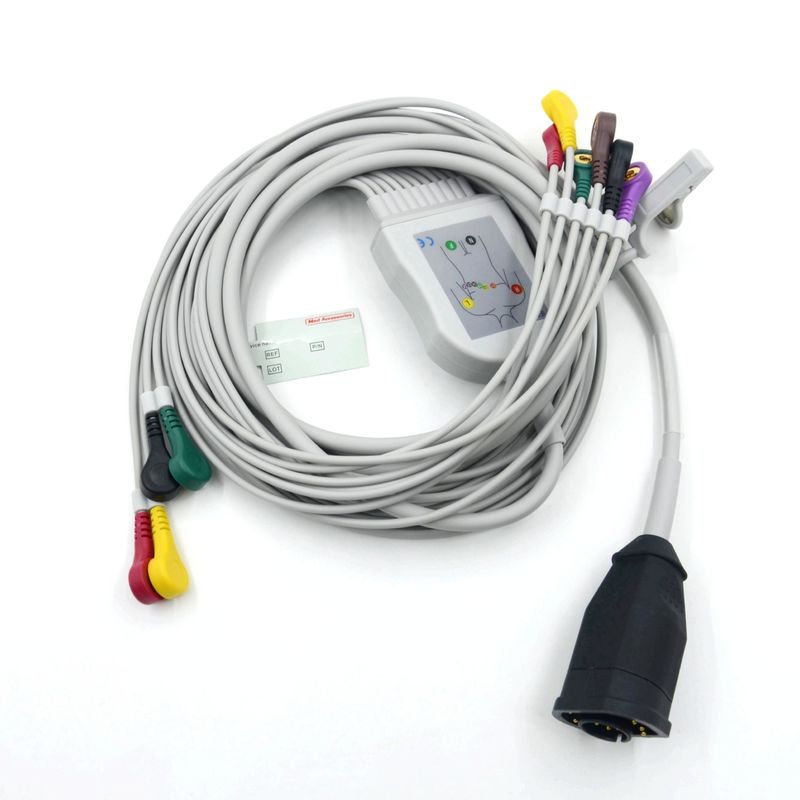 Cable y cables de ECG estándar IEC compatibles con Zoll 10 Leads Snap
