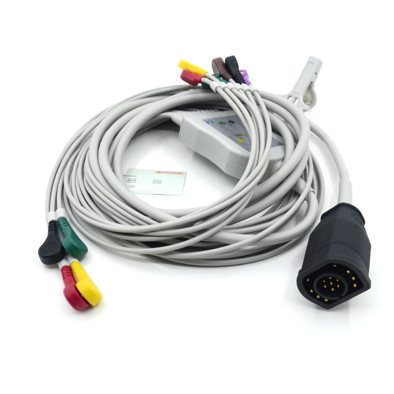 Cable y cables de ECG estándar IEC compatibles con Zoll 10 Leads Snap