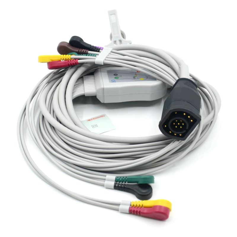 Cable y cables de ECG estándar IEC compatibles con Zoll 10 Leads Snap