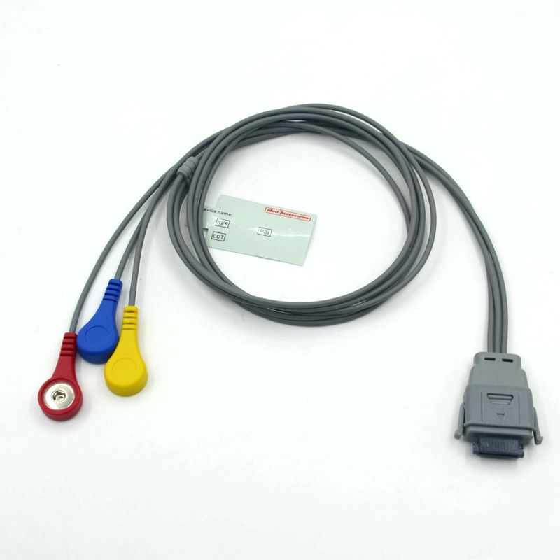 Compatible con Edan SE-2003 5 Cable de ECG Holter de plomo con snap utilizado para adultos/pediátricos
