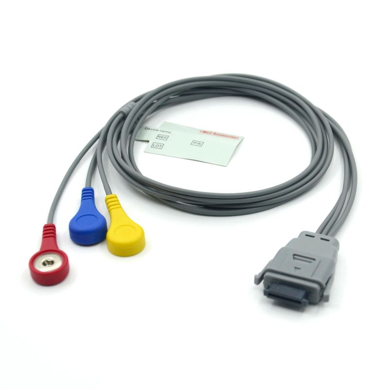 Compatible con Edan SE-2003 5 Cable de ECG Holter de plomo con snap utilizado para adultos/pediátricos