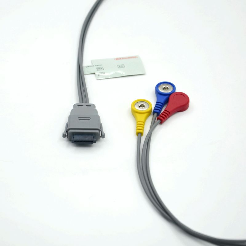 Compatible con Edan SE-2003 5 Cable de ECG Holter de plomo con snap utilizado para adultos/pediátricos