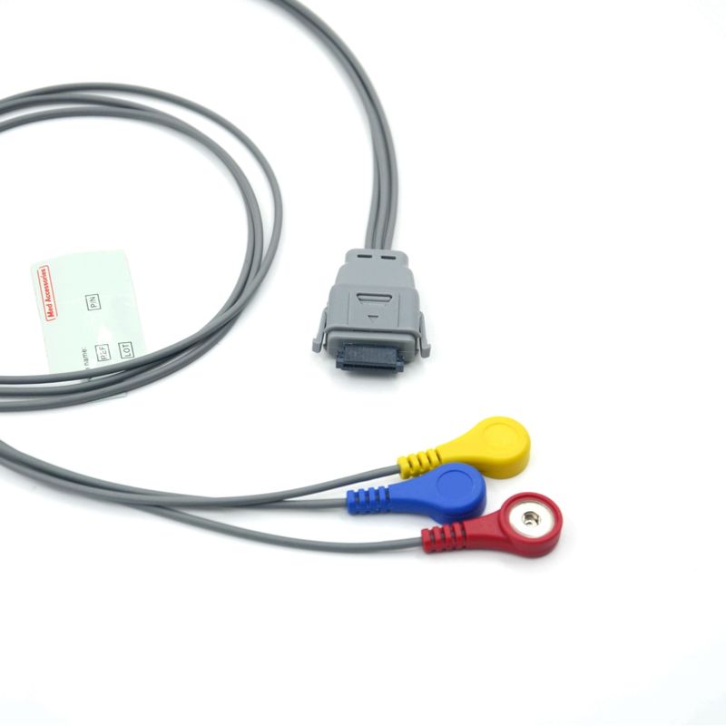 Compatible con Edan SE-2003 5 Cable de ECG Holter de plomo con snap utilizado para adultos/pediátricos