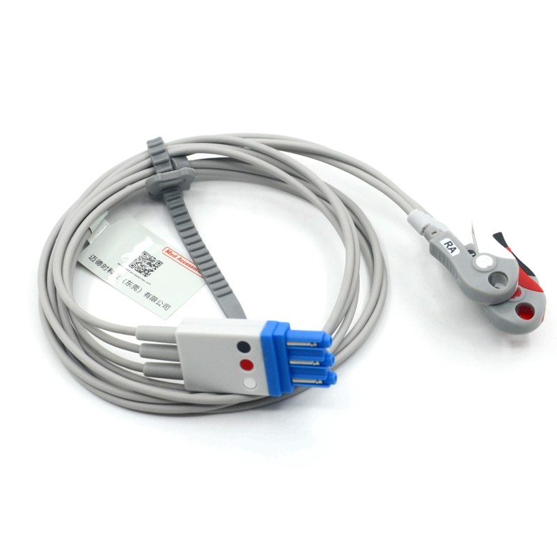 Compatible Philips 3 cables de ECG de plomo con grabador AHA de color CE y ISO13485
