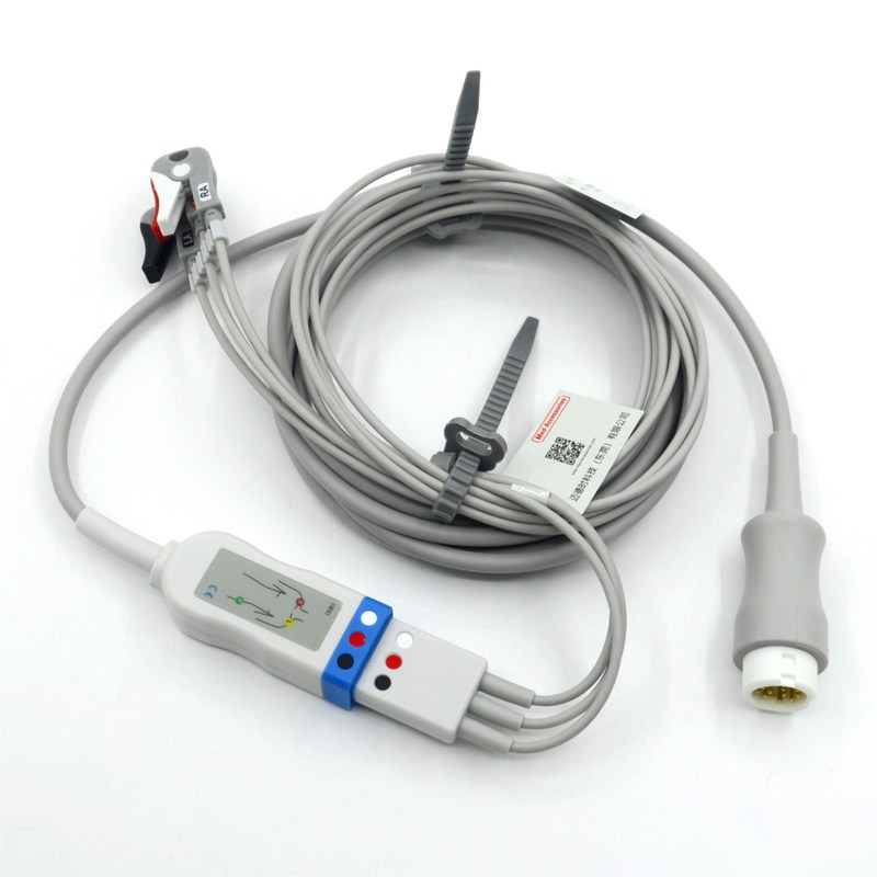Compatible Philips 3 cables de ECG de plomo con grabador AHA de color CE y ISO13485