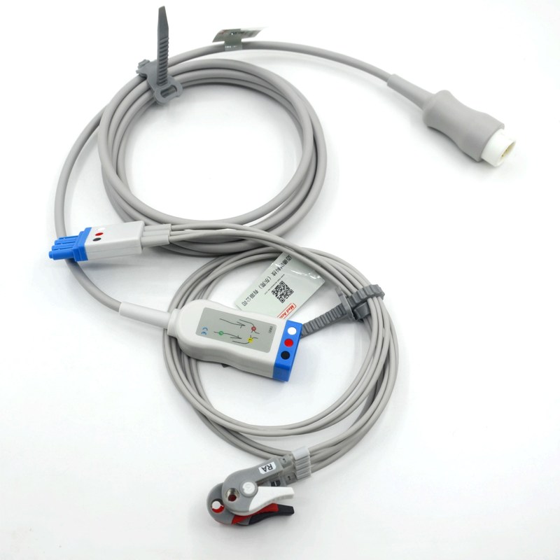 Compatible Philips 3 cables de ECG de plomo con grabador AHA de color CE y ISO13485