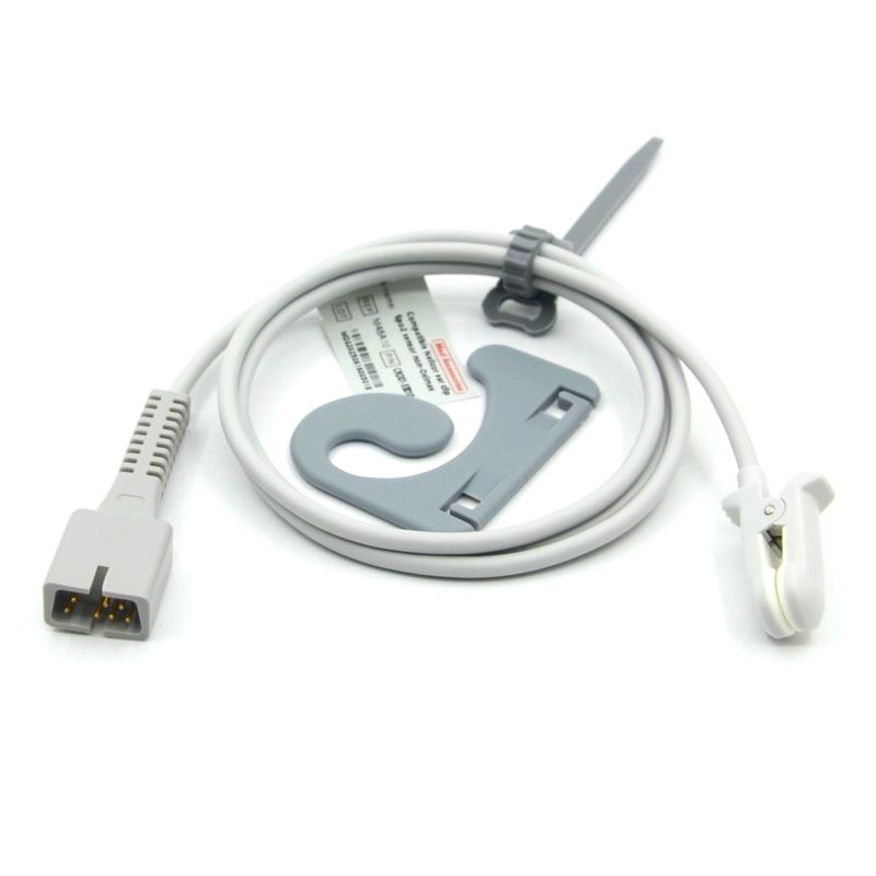 Fabricante Accesorios de monitoreo Reutilizable Compatible Nellcor PM-50, PM-60 NPB 40 Sensor SpO2 con abrazadera de oreja de 7 pines