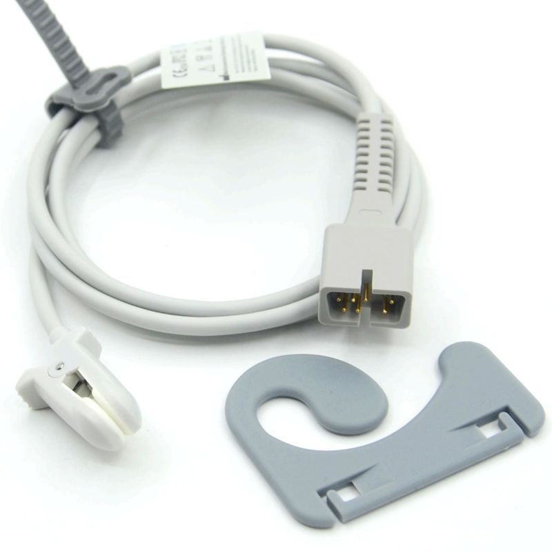 Fabricante Accesorios de monitoreo Reutilizable Compatible Nellcor PM-50, PM-60 NPB 40 Sensor SpO2 con abrazadera de oreja de 7 pines