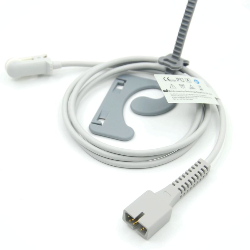 Fabricante Accesorios de monitoreo Reutilizable Compatible Nellcor PM-50, PM-60 NPB 40 Sensor SpO2 con abrazadera de oreja de 7 pines