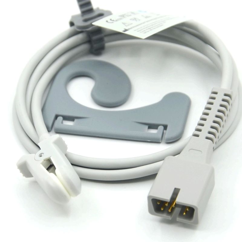 Fabricante Accesorios de monitoreo Reutilizable Compatible Nellcor PM-50, PM-60 NPB 40 Sensor SpO2 con abrazadera de oreja de 7 pines