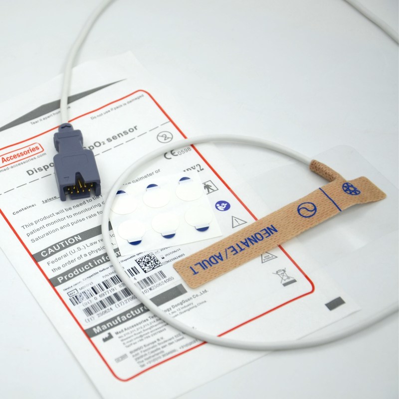 Suministrador de accesorios médicos compatible con Masim 2329 Neonato/adulto Sensor SpO2 desechable de 9 pines
