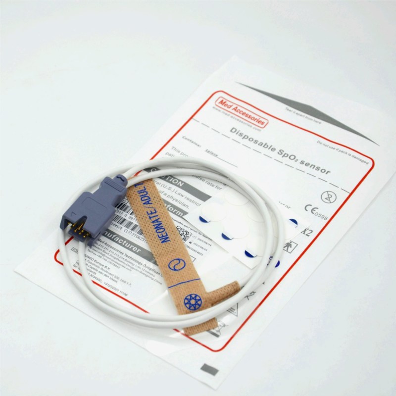 Suministrador de accesorios médicos compatible con Masim 2329 Neonato/adulto Sensor SpO2 desechable de 9 pines