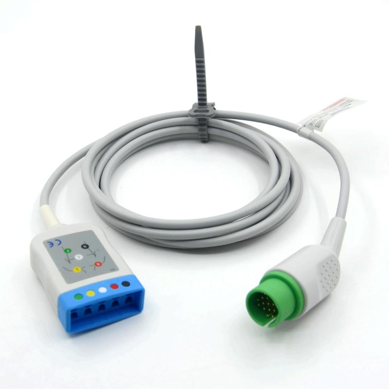 Accesorios de monitores médicos compatibles con los laboratorios espaciales ECG Trunk Cable 5 Cable ECG IEC de plomo