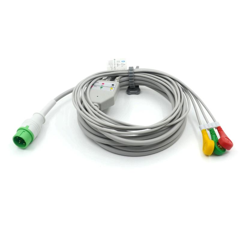 Conector de alta calidad compatible con Zoncare 3 Cable ECG ECG de plomo IEC Snap para accesorios médicos