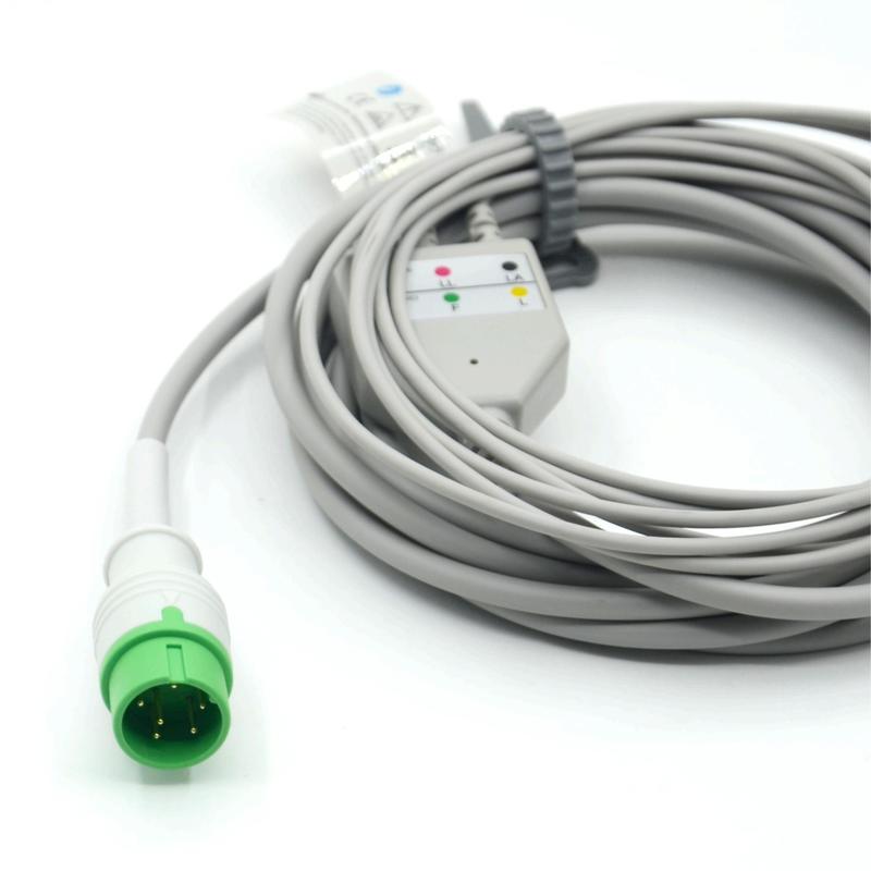 Conector de alta calidad compatible con Zoncare 3 Cable ECG ECG de plomo IEC Snap para accesorios médicos