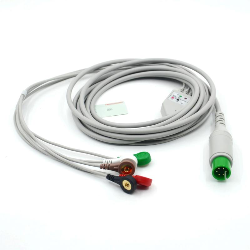 Accesorios Médicos de Alta Calidad Compatibles con Cable ECG EKG de 5 Derivaciones M&B AHA Snap