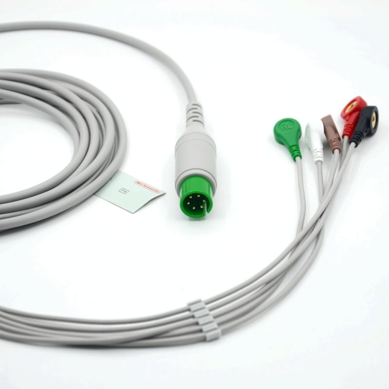 Accesorios Médicos de Alta Calidad Compatibles con Cable ECG EKG de 5 Derivaciones M&B AHA Snap