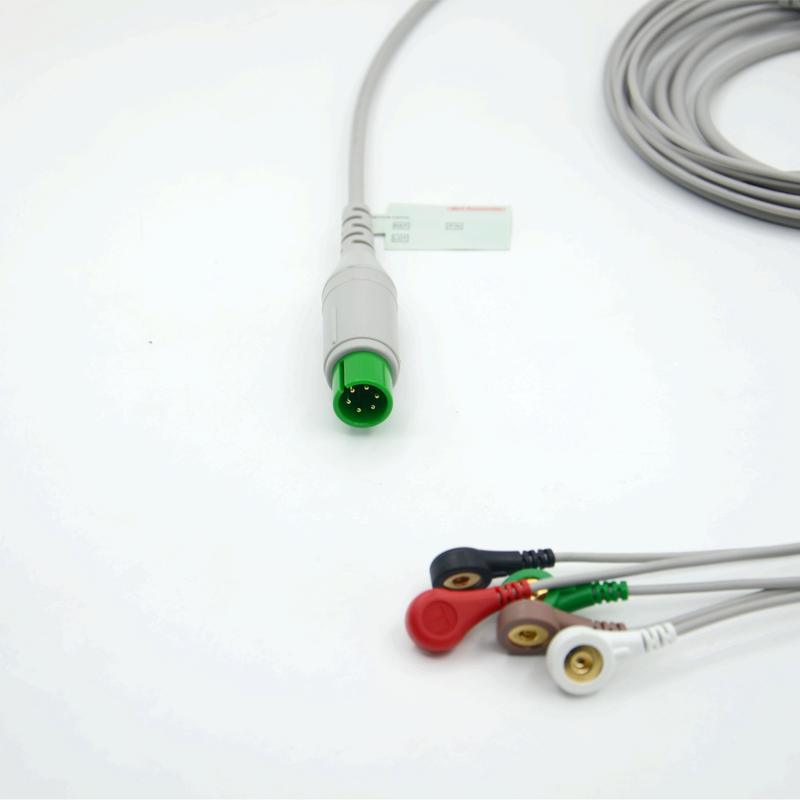 Accesorios Médicos de Alta Calidad Compatibles con Cable ECG EKG de 5 Derivaciones M&B AHA Snap