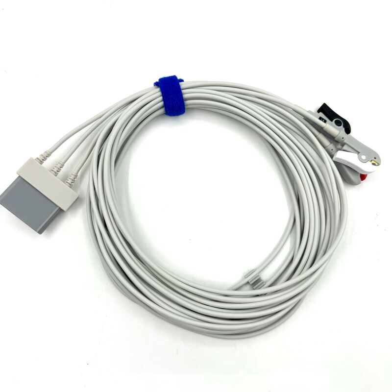 Accesorios médicos de alta calidad RoHS Certificado de diagnóstico Silicona IEC Color 3-Lead Grabber ECG Cable Leadwire