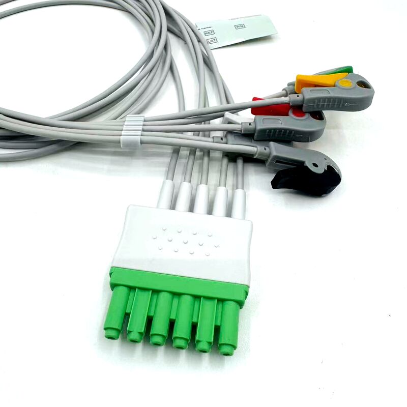 Accesorios médicos de alta calidad Modelo de color IEC RoHS certificado 5 grabador de plomo ECG ECG Leadwire para el paciente médico