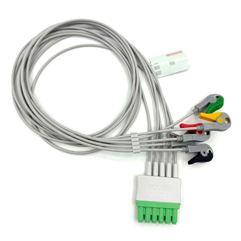 Accesorios médicos de alta calidad Modelo de color IEC RoHS certificado 5 grabador de plomo ECG ECG Leadwire para el paciente médico