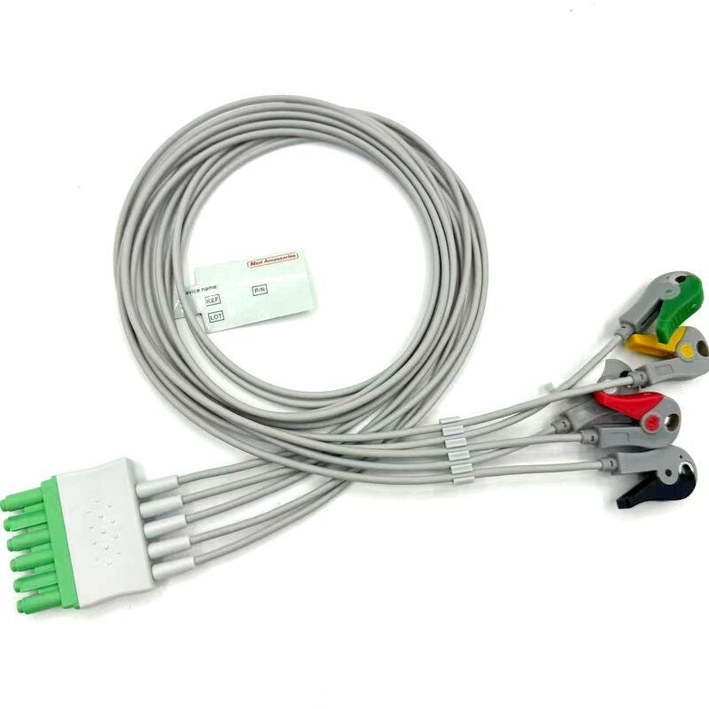 Accesorios médicos de alta calidad Modelo de color IEC RoHS certificado 5 grabador de plomo ECG ECG Leadwire para el paciente médico