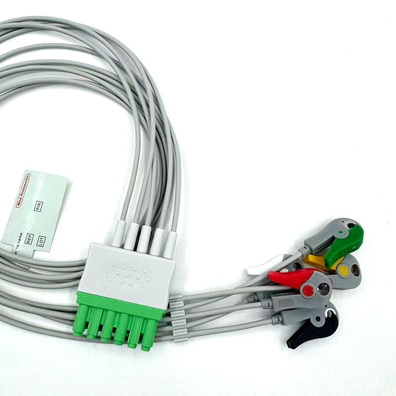 Accesorios médicos de alta calidad Modelo de color IEC RoHS certificado 5 grabador de plomo ECG ECG Leadwire para el paciente médico
